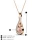 3 - Mandana 5.00 mm Round Morganite and Diamond Vertical Infinity Pendant Necklace 