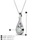 3 - Mandana 5.00 mm Round Opal and Diamond Vertical Infinity Pendant Necklace 