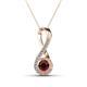 1 - Mandana 5.00 mm Round Red Garnet and Diamond Vertical Infinity Pendant Necklace 