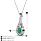 3 - Mandana 5.00 mm Round Emerald and Diamond Vertical Infinity Pendant Necklace 