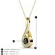 3 - Mandana 5.00 mm Round Black and White Diamond Vertical Infinity Pendant Necklace 