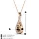 3 - Mandana 5.00 mm Round Smoky Quartz and Diamond Vertical Infinity Pendant Necklace 