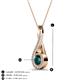3 - Mandana 5.00 mm Round London Blue Topaz and Diamond Vertical Infinity Pendant Necklace 