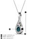 3 - Mandana 5.00 mm Round Blue and White Diamond Vertical Infinity Pendant Necklace 