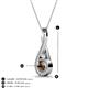 3 - Mandana 5.00 mm Round Smoky Quartz and Diamond Vertical Infinity Pendant Necklace 