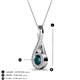 3 - Mandana 5.00 mm Round London Blue Topaz and Diamond Vertical Infinity Pendant Necklace 