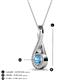 3 - Mandana 5.00 mm Round Blue Topaz and Diamond Vertical Infinity Pendant Necklace 