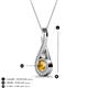 3 - Mandana 5.00 mm Round Citrine and Diamond Vertical Infinity Pendant Necklace 