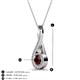 3 - Mandana 5.00 mm Round Red Garnet and Diamond Vertical Infinity Pendant Necklace 
