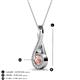 3 - Mandana 5.00 mm Round Morganite and Diamond Vertical Infinity Pendant Necklace 