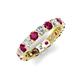 5 - Laida 3.40 mm Rhodolite Garnet and Diamond Eternity Band 