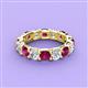 2 - Laida 4.52 ctw (4.00 mm) Rhodolite Garnet and Diamond Eternity Band 