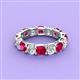 2 - Laida 4.10 ctw (4.00 mm) Ruby and Diamond Eternity Band 