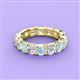 2 - Laida 3.60 ctw (4.00 mm) Aquamarine and Diamond Eternity Band 