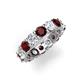 3 - Laida 4.56 ctw (4.00 mm) Red Garnet and Diamond Eternity Band 