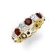 3 - Laida 4.56 ctw (4.00 mm) Red Garnet and Diamond Eternity Band 