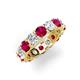 3 - Laida 4.10 ctw (4.00 mm) Ruby and Diamond Eternity Band 