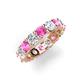 4 - Laida 4.00 mm Pink Sapphire and Lab Grown Diamond Eternity Band 