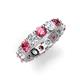 4 - Laida 4.00 mm Pink Tourmaline and Lab Grown Diamond Eternity Band 