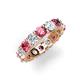 4 - Laida 4.00 mm Pink Tourmaline and Lab Grown Diamond Eternity Band 