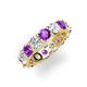 4 - Laida 4.00 mm Amethyst and Lab Grown Diamond Eternity Band 