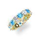 4 - Laida 4.00 mm Blue Topaz and Lab Grown Diamond Eternity Band 