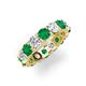 4 - Laida 4.00 mm Emerald and Lab Grown Diamond Eternity Band 
