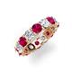 4 - Laida 4.00 mm Ruby and Lab Grown Diamond Eternity Band 