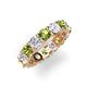 4 - Laida 4.00 mm Peridot and Lab Grown Diamond Eternity Band 
