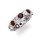 4 - Laida 4.00 mm Red Garnet and Lab Grown Diamond Eternity Band 