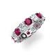 4 - Laida 4.00 mm Rhodolite Garnet and Lab Grown Diamond Eternity Band 