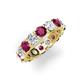 4 - Laida 4.00 mm Rhodolite Garnet and Lab Grown Diamond Eternity Band 