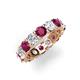 4 - Laida 4.00 mm Rhodolite Garnet and Lab Grown Diamond Eternity Band 