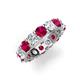 4 - Laida 4.00 mm Ruby and Lab Grown Diamond Eternity Band 