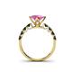 4 - Alicia Princess Cut Lab Created Pink Sapphire and Black Diamond Engagement Ring 