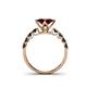4 - Alicia Princess Cut Red Garnet and Black Diamond Engagement Ring 