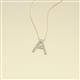 3 - A 2 Z (Block Letter) Round Diamond Accented Initial Pendant Necklace 