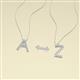 5 - A 2 Z (Block Letter) Round Diamond Accented Initial Pendant Necklace 
