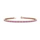 1 - Leslie 2.70 mm Pink Sapphire and Diamond Eternity Tennis Bracelet 