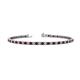 1 - Leslie 2.70 mm Red Garnet and Diamond Eternity Tennis Bracelet 