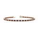 1 - Leslie 2.70 mm Red Garnet and Diamond Eternity Tennis Bracelet 