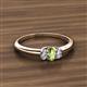 2 - Louisa 6x4 mm Oval Cut Peridot and Diamond Trellis Three Stone Engagement Ring 