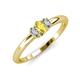 3 - Louisa 6x4 mm Oval Cut Yellow Sapphire and Diamond Trellis Three Stone Engagement Ring 