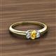 2 - Louisa 6x4 mm Oval Cut Citrine and Diamond Trellis Three Stone Engagement Ring 
