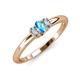 3 - Louisa 6x4 mm Oval Cut Blue Topaz and Lab Grown Diamond Trellis Three Stone Engagement Ring 