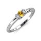 3 - Louisa 6x4 mm Oval Cut Citrine and Lab Grown Diamond Trellis Three Stone Engagement Ring 