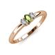 3 - Louisa 6x4 mm Oval Cut Peridot and Lab Grown Diamond Trellis Three Stone Engagement Ring 