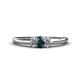 1 - Louisa 6x4 mm Oval Cut London Blue Topaz and Lab Grown Diamond Trellis Three Stone Engagement Ring 