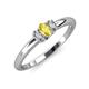 3 - Louisa 6x4 mm Oval Cut Yellow Sapphire and Lab Grown Diamond Trellis Three Stone Engagement Ring 