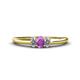 1 - Louisa 6x4 mm Oval Cut Amethyst and Lab Grown Diamond Trellis Three Stone Engagement Ring 
